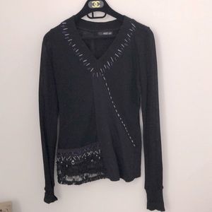 Mixed Media Kessley black long sleeve top. Excellent Condition! Size Medium